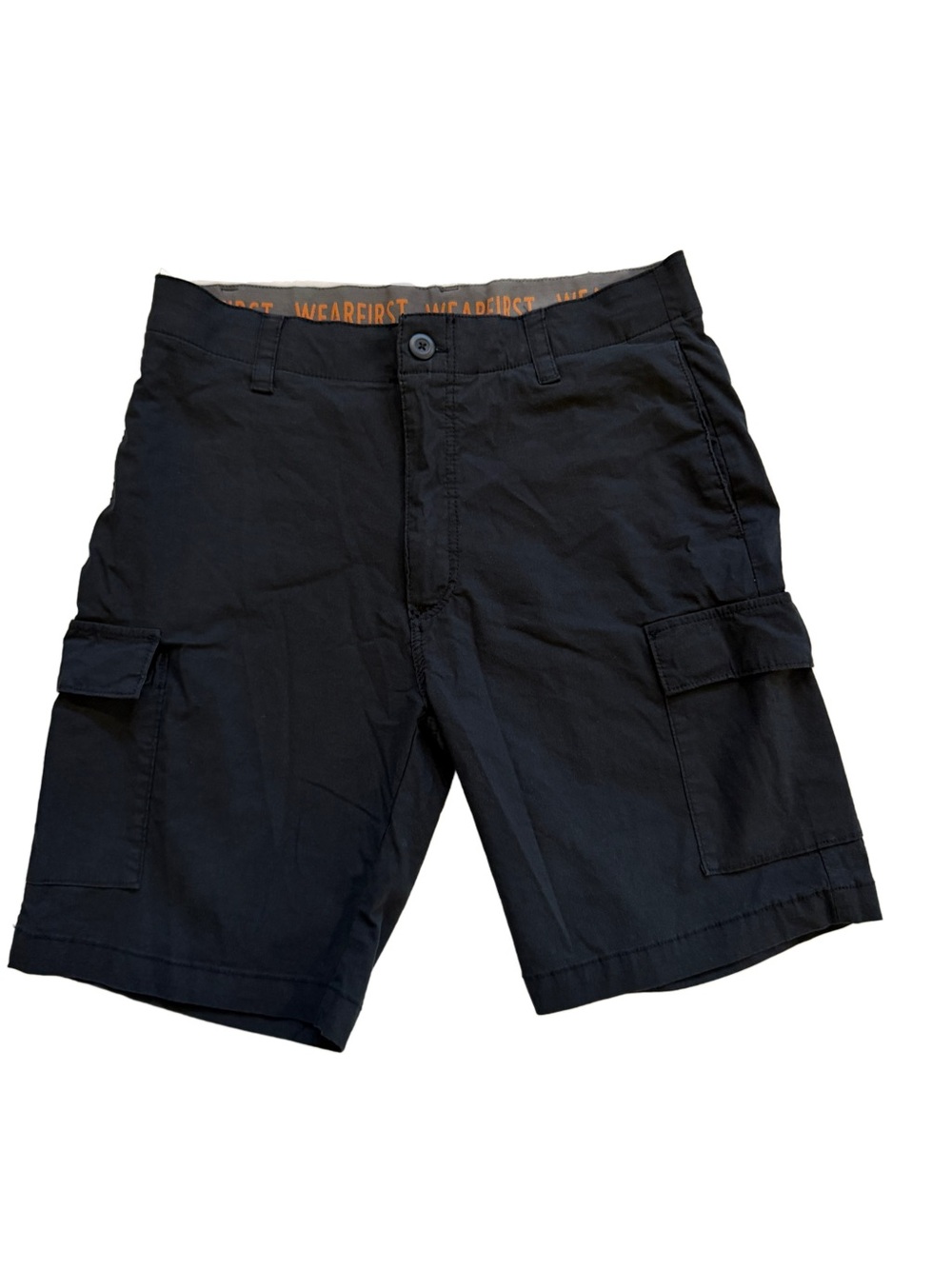 WearFirst Men's Stretch Cotton Cargo Shorts Black Size 36 EUC